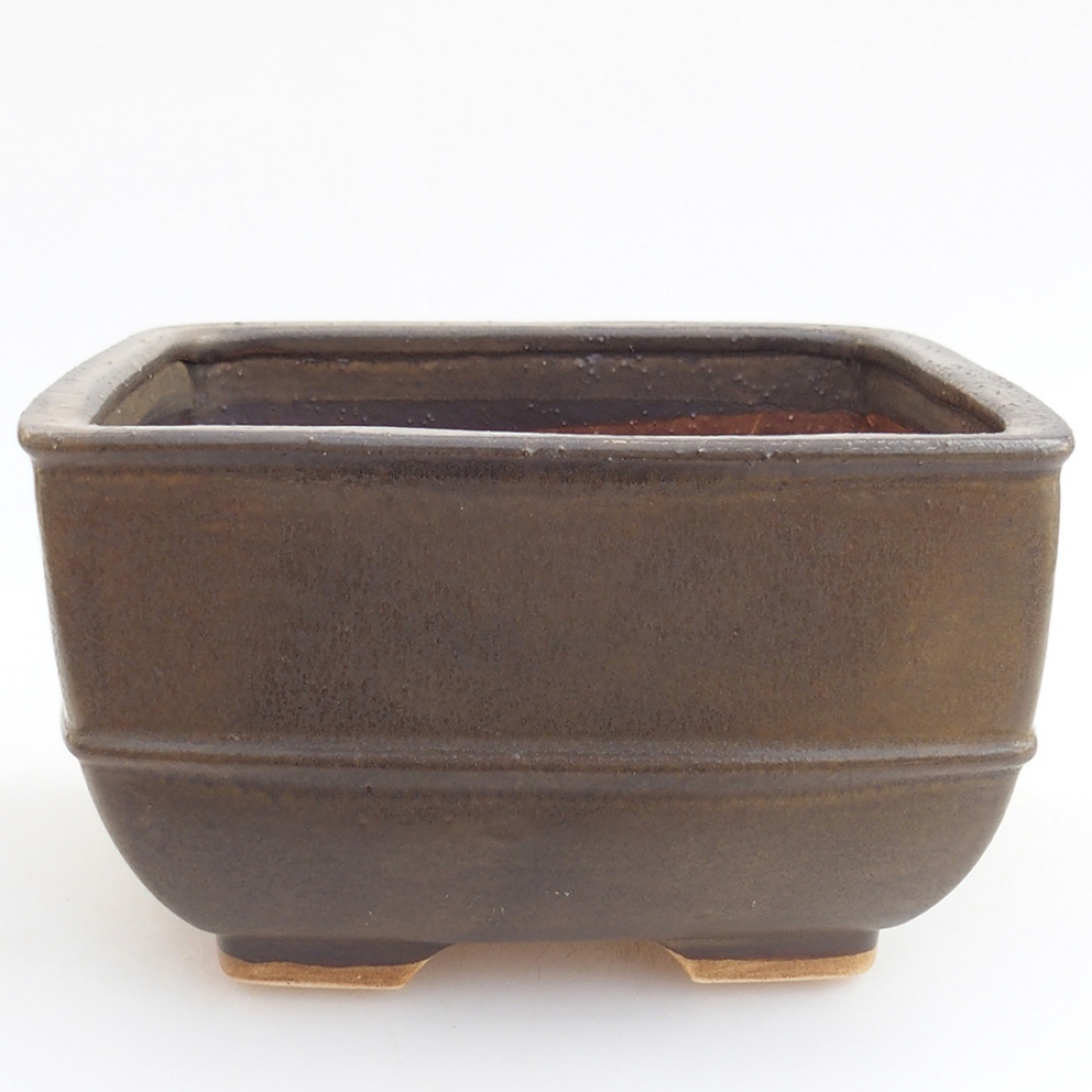 Ceramiczna miska bonsai 16 x 16 x 9 cm, kolor brązowy