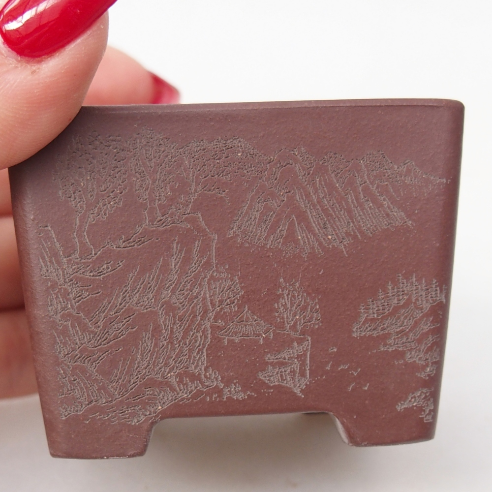 Mini miska do bonsai 6 x 6 x 4,5 cm, brązowa