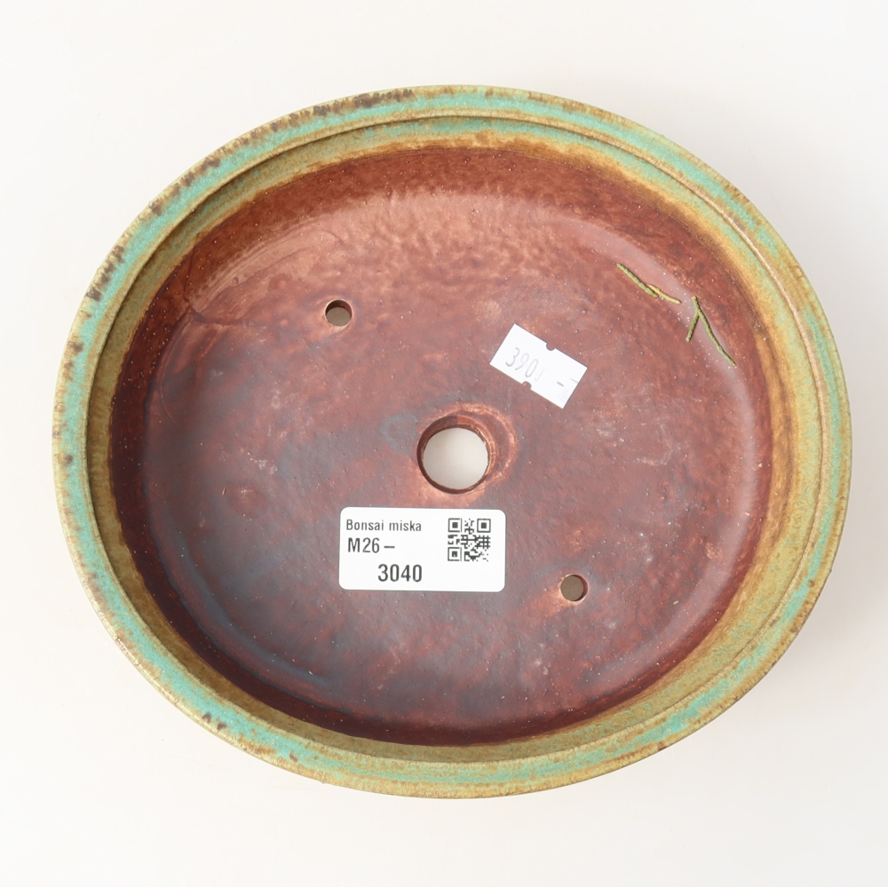 Ceramiczna miska do bonsai 17,5 x 16 x 4,5 cm, zielona