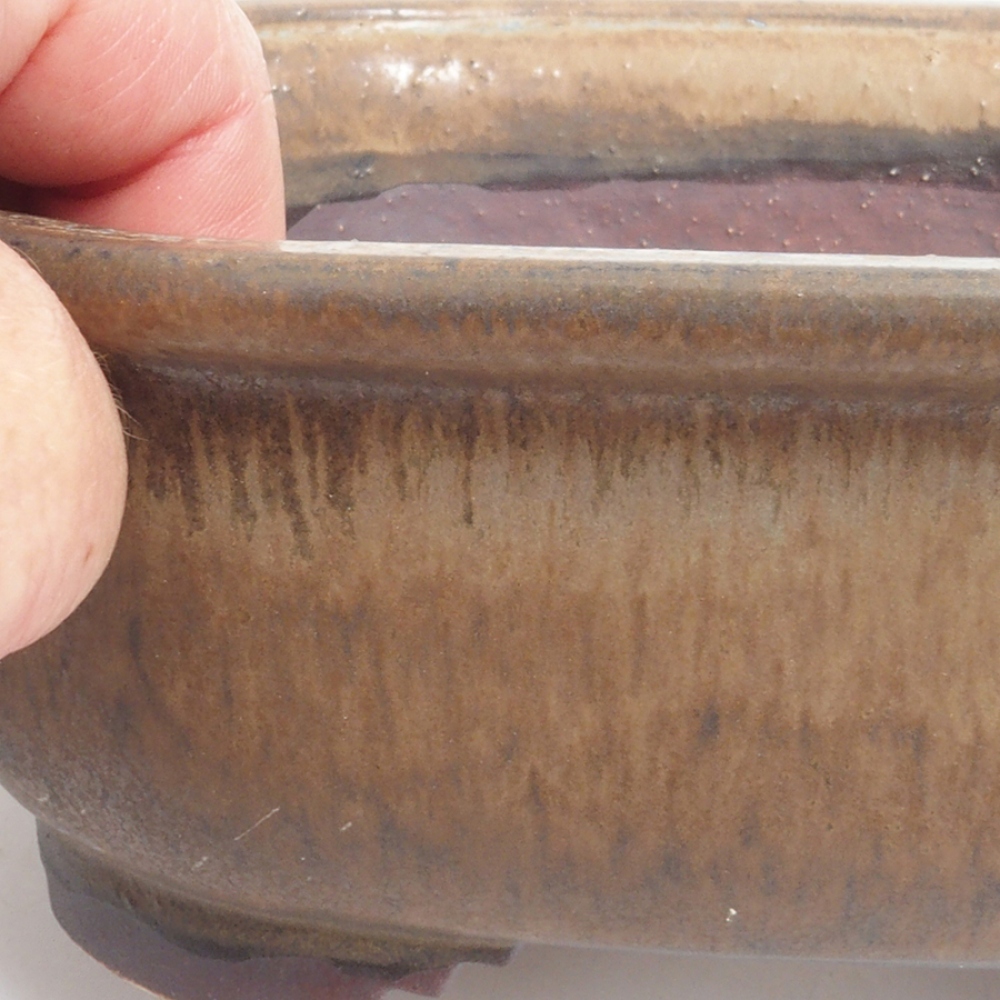 Ceramiczna miska do bonsai 11,5 x 16 x 6,5 cm, kolor brązowy