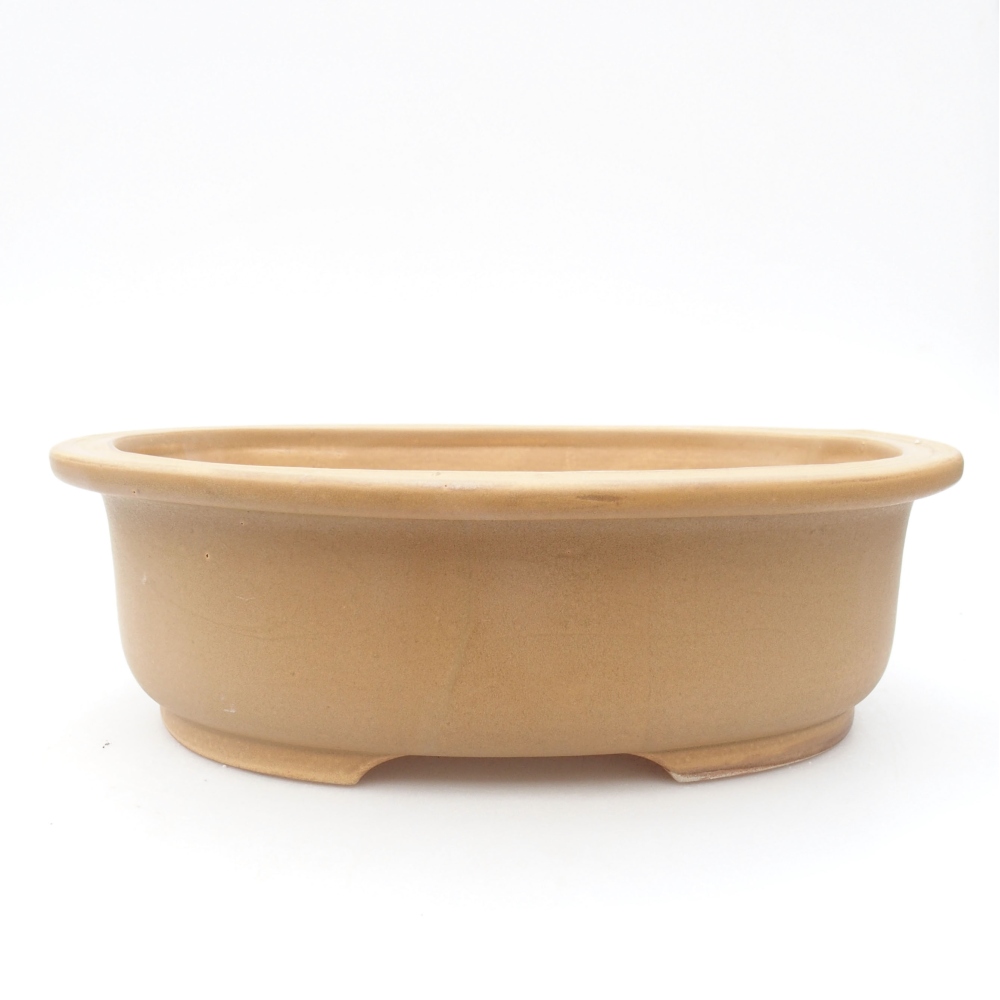 Ceramiczna miska bonsai 26 x 22 x 8 cm, kolor beżowy