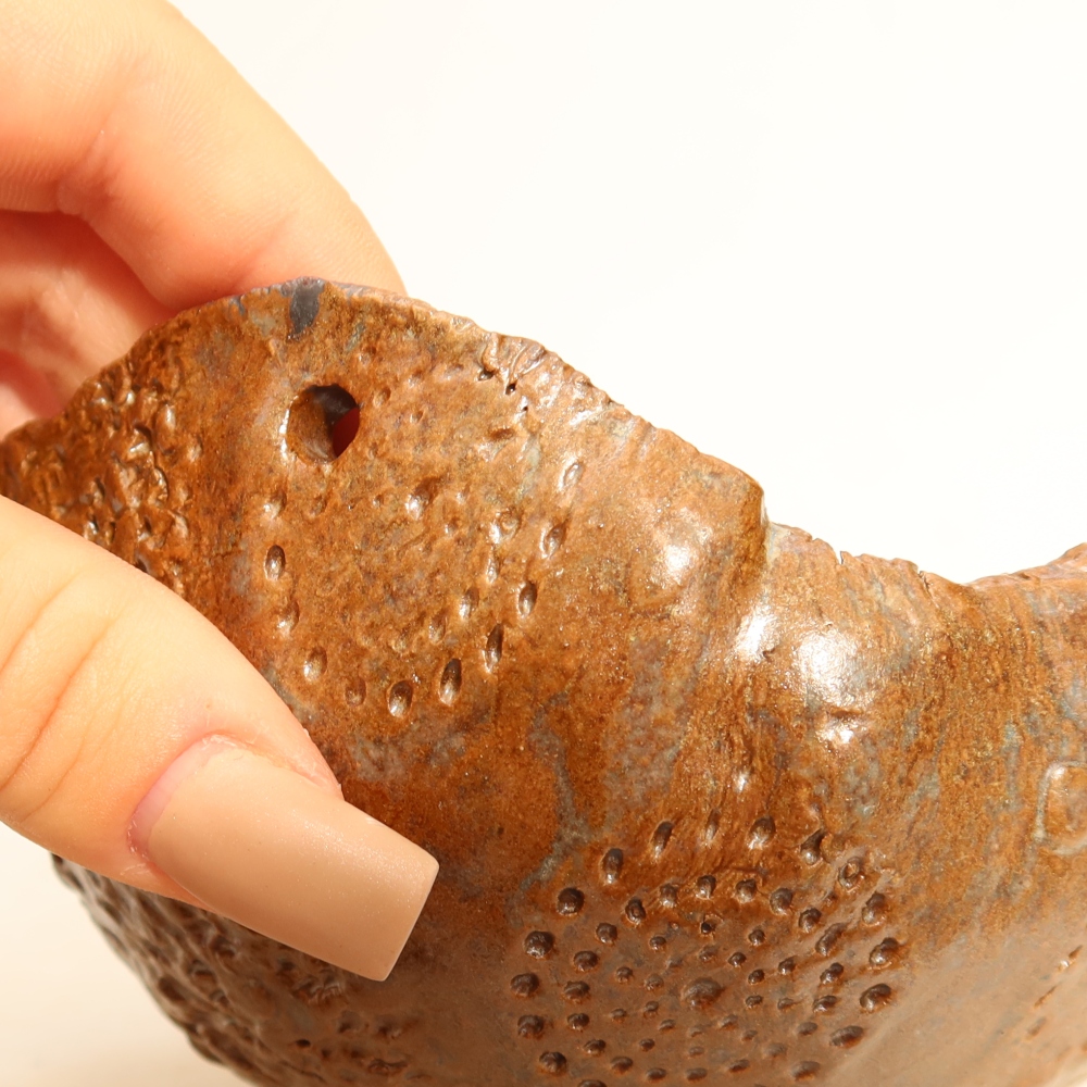 Ceramiczna skorupa do kokedamy 12,5 x 12 x 7,5 cm, kolor brązowy