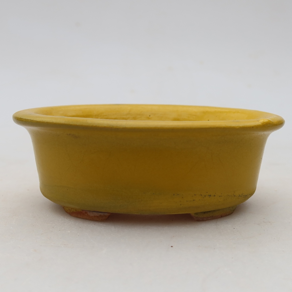 Ceramiczna doniczka do bonsai 9,5 x 6,5 x 3 cm, kolor żółty