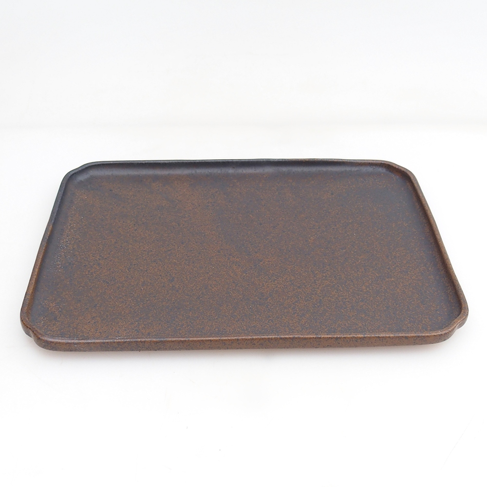 Miska ceramiczna H20 - 26,5 x 20 x 1,5 cm - brązowa