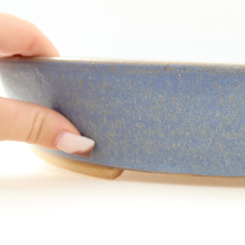 Ceramiczna miska do bonsai 32 x 27,5 x 6,5 cm, kolor niebieski