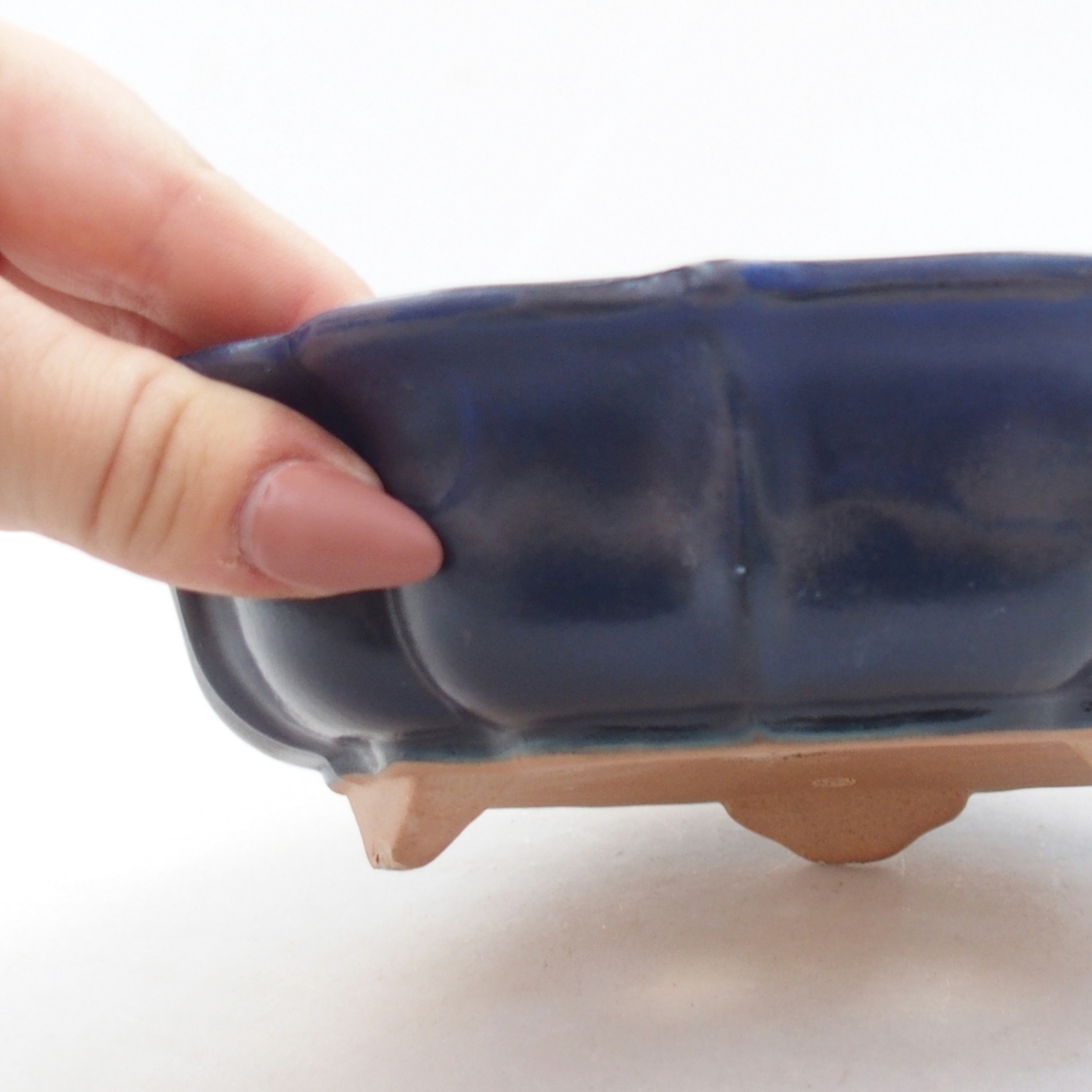 Ceramiczna miska bonsai 19 x 19 x 5 cm, kolor niebieski