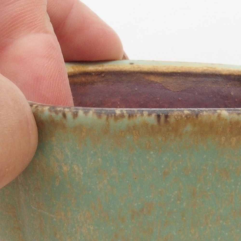 Ceramiczna miska do bonsai 7,5 x 7 x 3,5 cm, kolor zielony