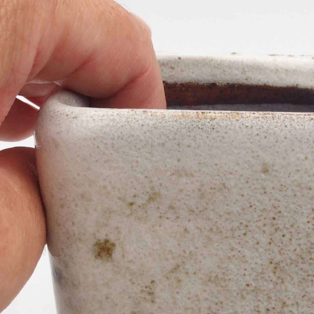 Ceramiczna miska bonsai 8 x 8 x 10 cm, kolor biały