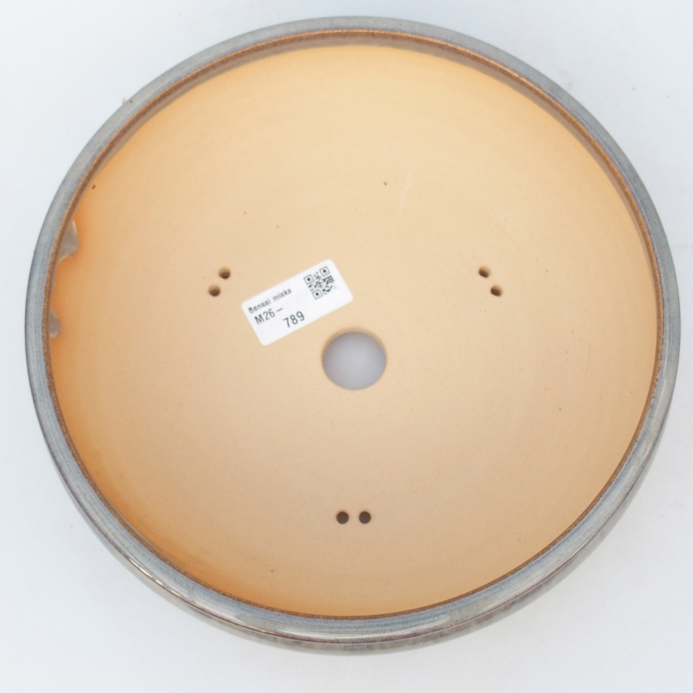 Ceramiczna miska na bonsai 22 x 22 x 7,5 cm, szara