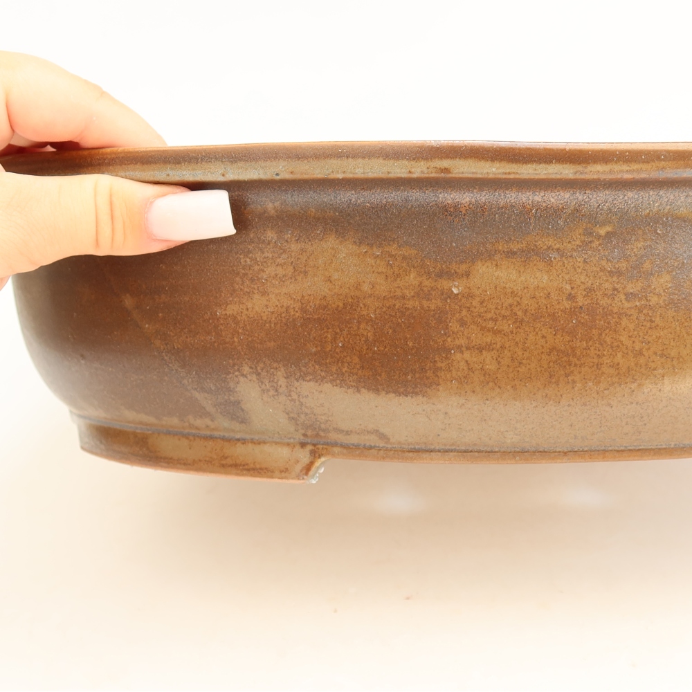 Ceramiczna miska do bonsai 36 x 28 x 8,5 cm, kolor brązowy