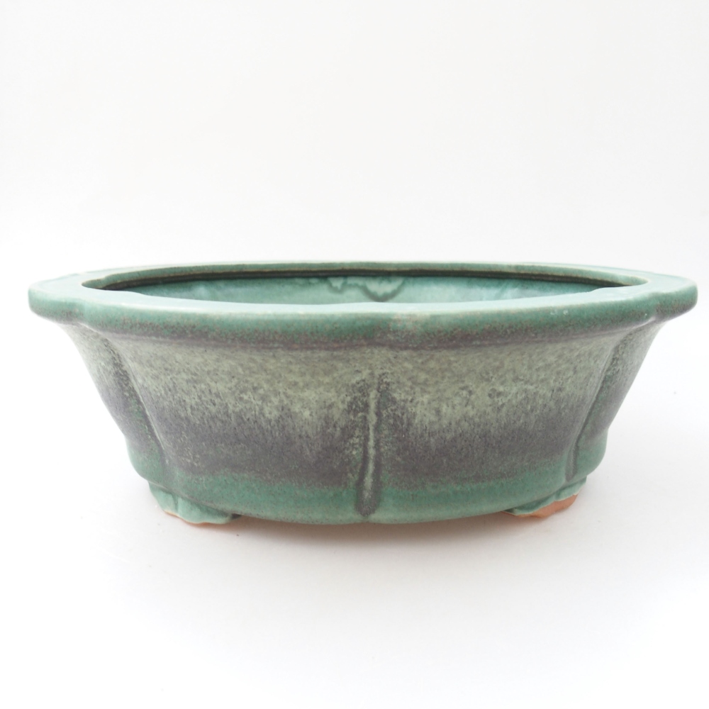 Ceramiczna miska bonsai 26 x 26 x 8,5 cm, kolor zielony