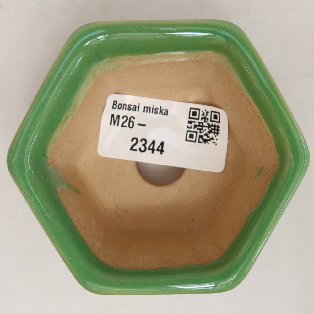 Ceramiczna miseczka do bonsai 7,5 x 7 x 4 cm, kolor zielony