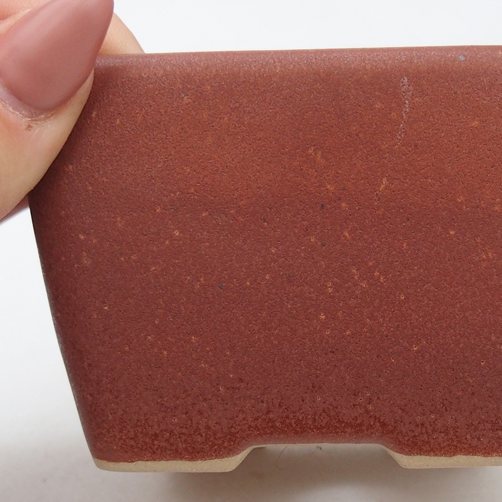 Ceramiczna miska do bonsai 8,5 x 8,5 x 6 cm, bordowa