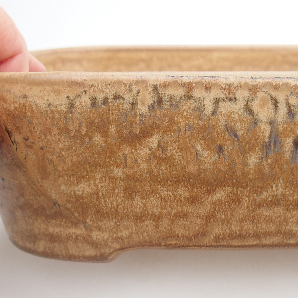 Ceramiczna miska na bonsai 23 x 17 x 7,5 cm, brązowa