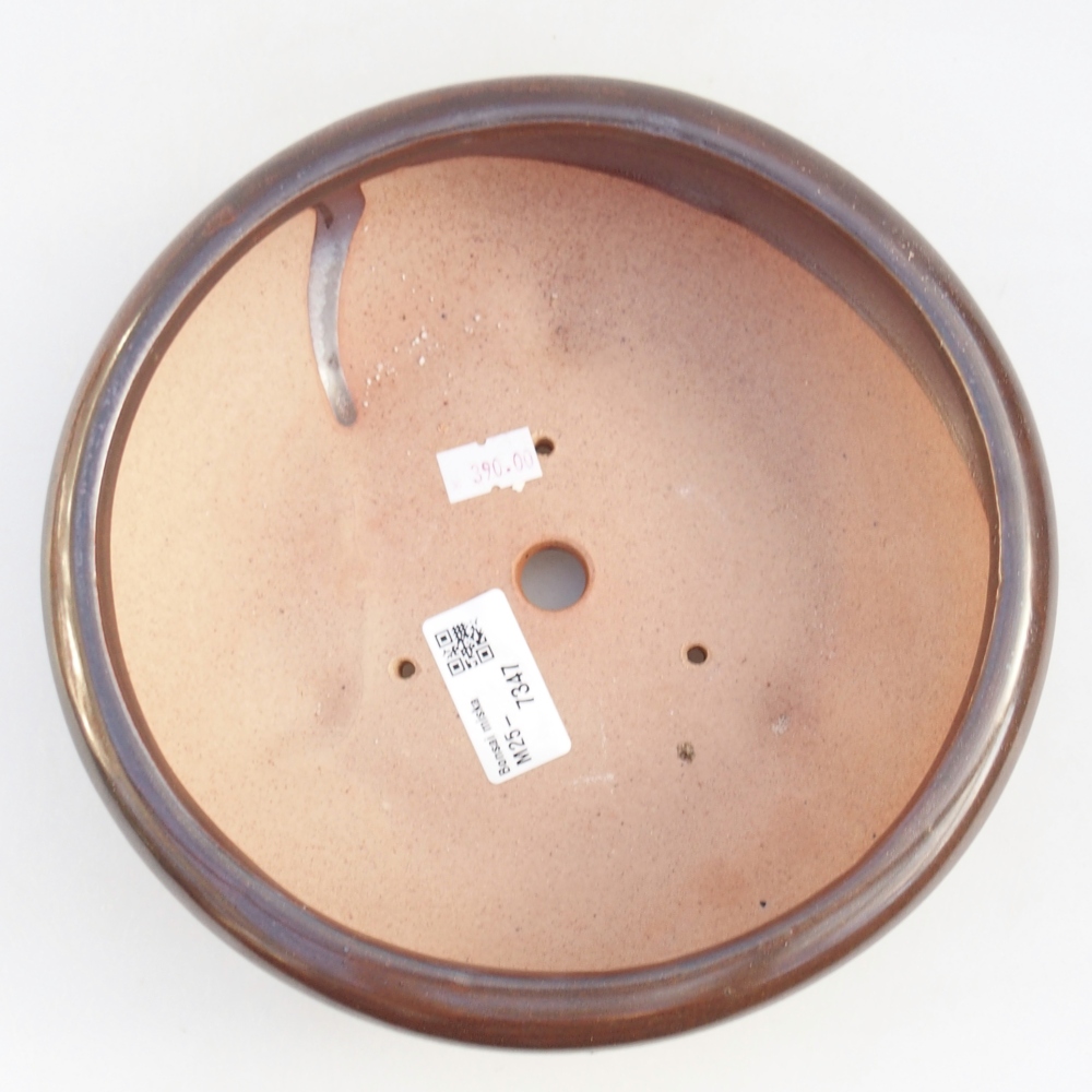 Ceramiczna miska na bonsai 21 x 21 x 7,5 cm, brązowa