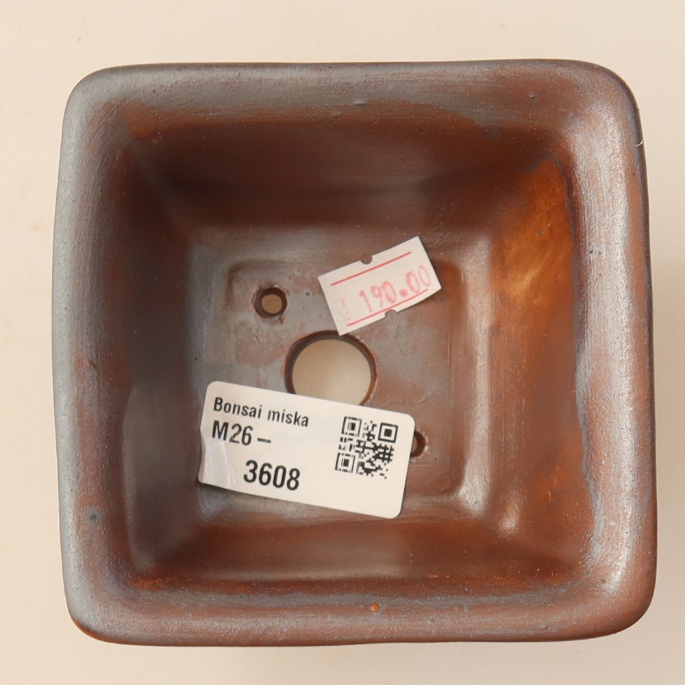 Ceramiczna miseczka do bonsai 9,5 x 9,5 x 5,5 cm, kolor metaliczny