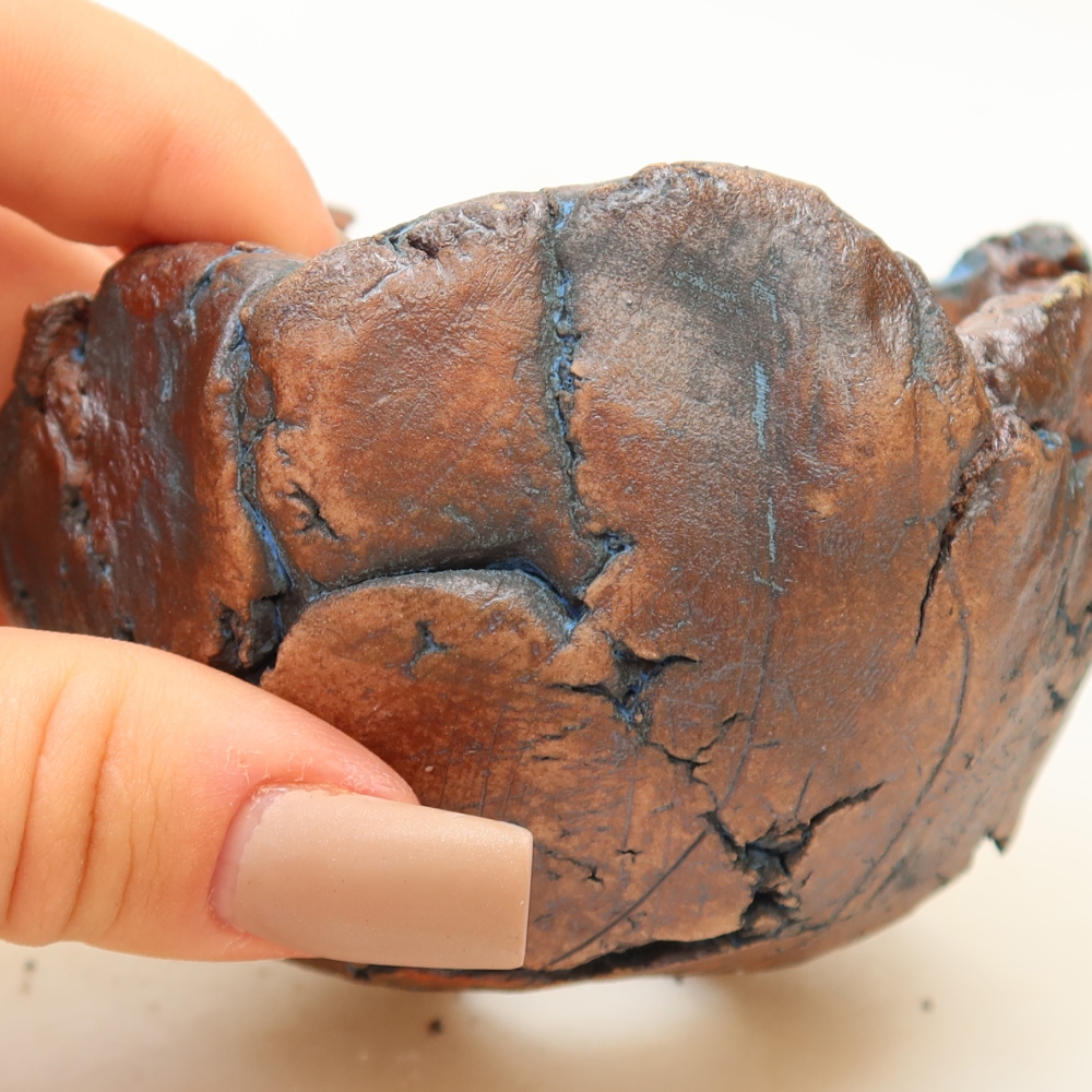 Ceramiczna muszla 9 x 9 x 6 cm, kolor niebieski