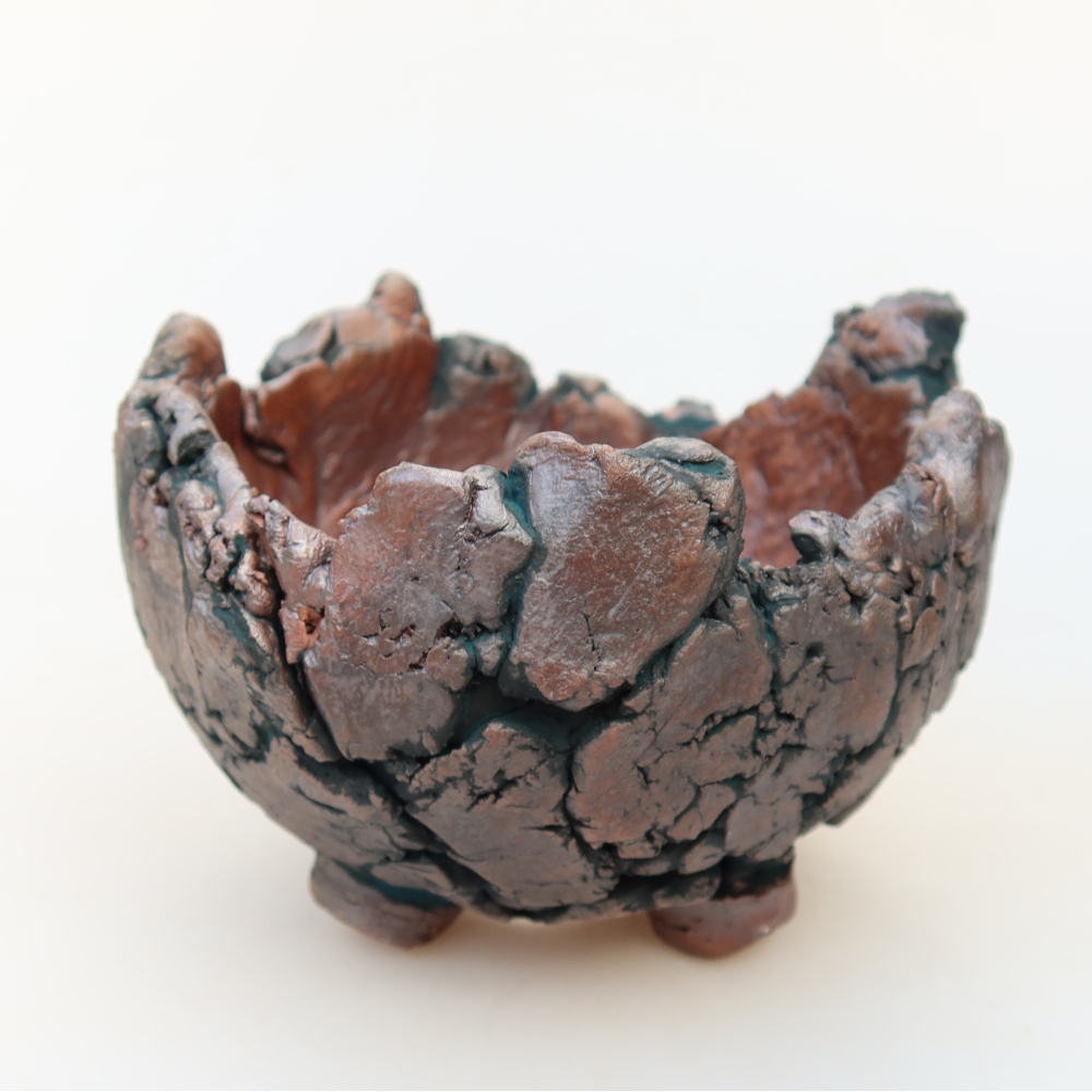 Ceramiczna skorupa  10,5 x 10 x 8 cm, kolor zielony