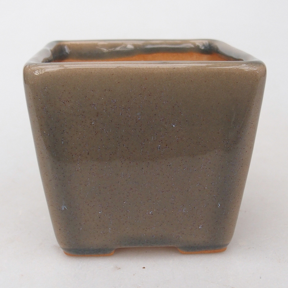 Ceramiczna miska na bonsai 7,5 x 7,5 x 7 cm, szara