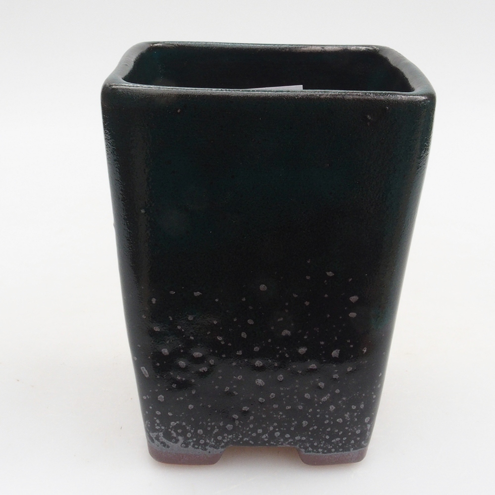 Ceramiczna miska bonsai 8 x 8 x 10 cm, kolor zielony