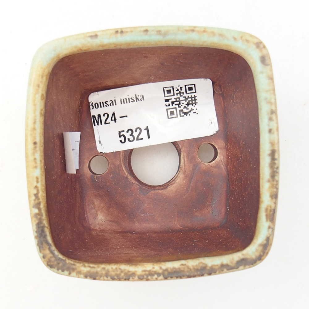 Ceramiczna miska bonsai 6 x 6 x 4,5 cm, kolor zielony