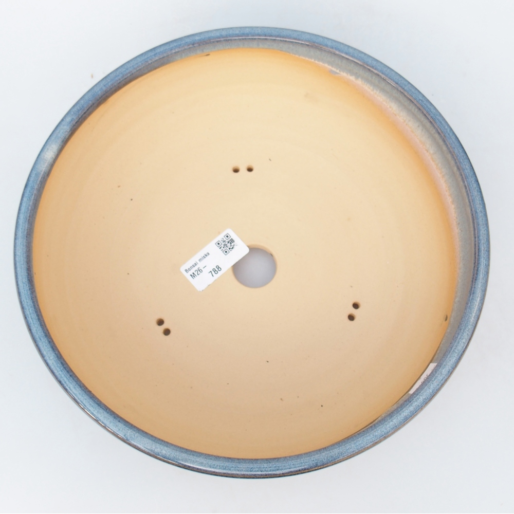 Ceramiczna miska bonsai 25 x 25 x 7,5 cm, kolor niebieski