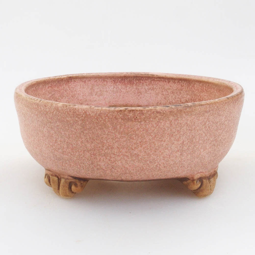Ceramiczna miska do bonsai 10,5 x 10,5 x 4,5 cm, kolor różowy