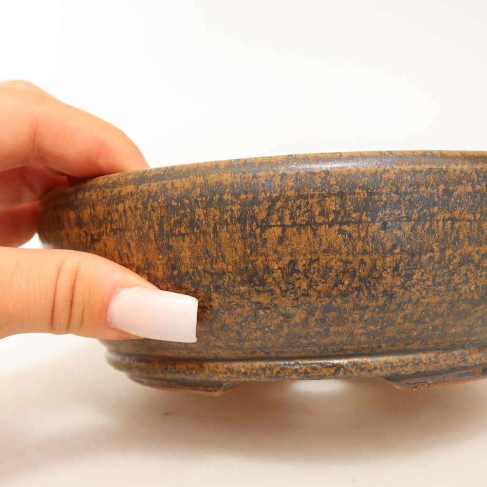 Ceramiczna miska do bonsai 17 x 17 x 5,5 cm, kolor brązowy
