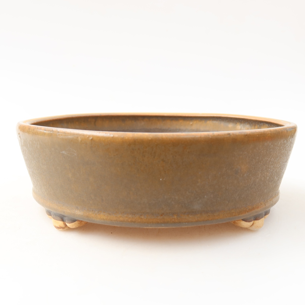 Ceramiczna miska do bonsai 15,5 x 15,5 x 5 cm, brązowa