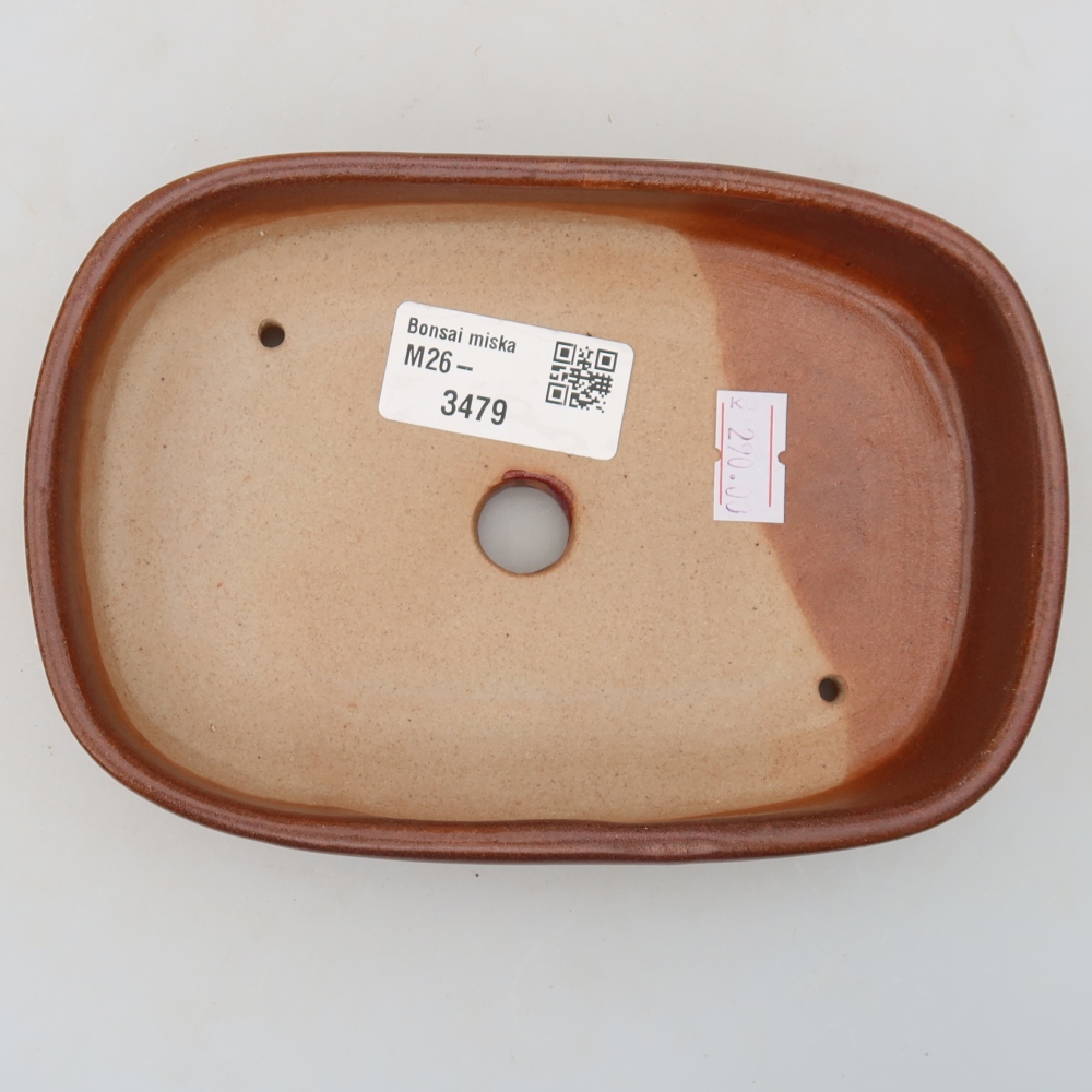 Ceramiczna miska do bonsai 16 x 11 x 3,5 cm, kolor bordowy