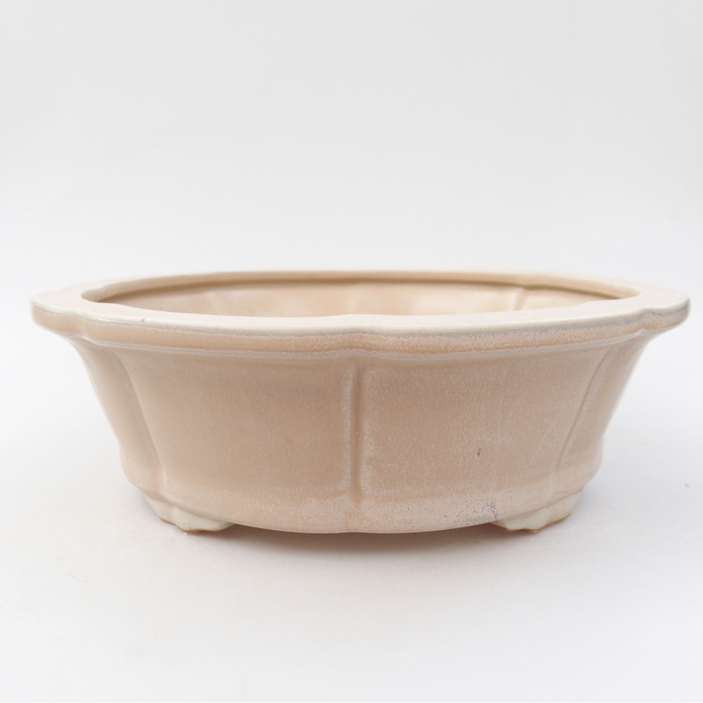 Ceramiczna miska bonsai 26 x 26 x 8 cm, kolor beżowy