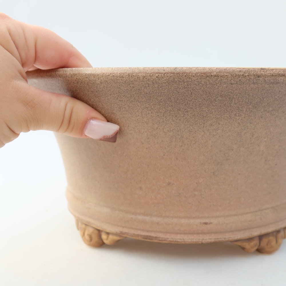 Ceramiczna miska do bonsai 24,5 x 24,5 x 11,5 cm, kolor różowy