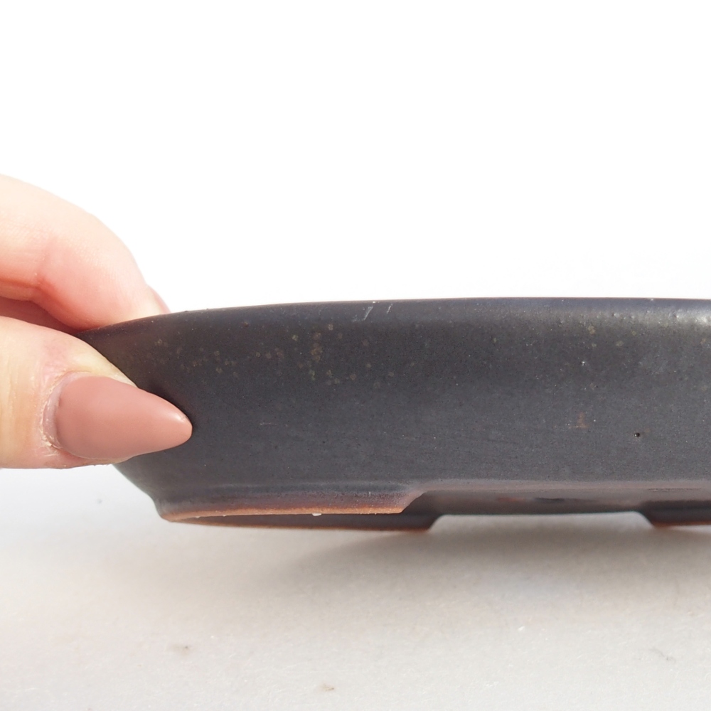 Ceramiczna miska do bonsai 15,5 x 11 x 2,5 cm, szara