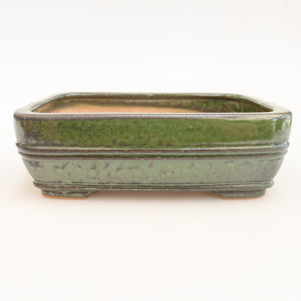 Ceramiczna miska do bonsai 17 x 12,5 x 5,5 cm, kolor zielony