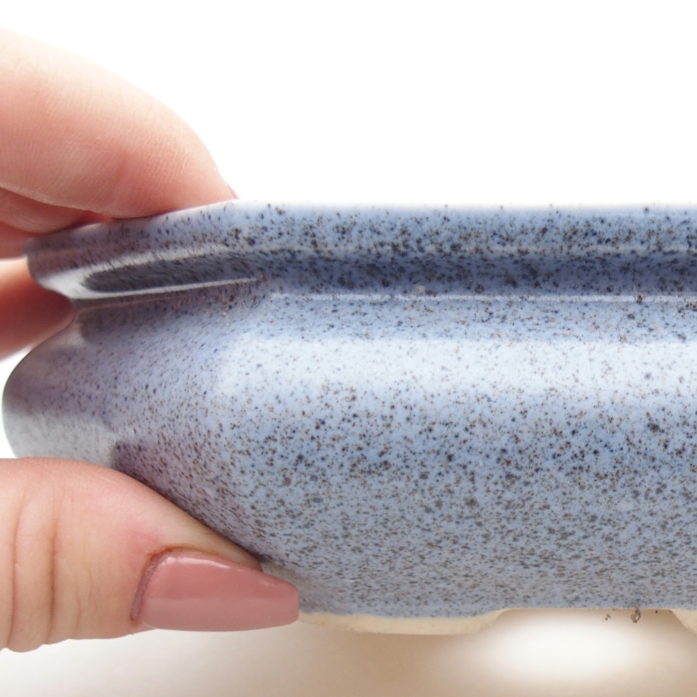 Ceramiczna miska bonsai 13,5 x 13,5 x 4,5 cm, kolor niebieski