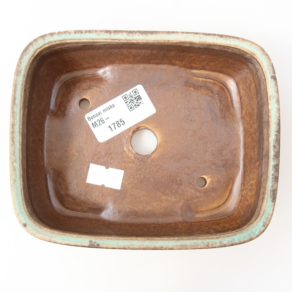 Ceramiczna miska do bonsai 14,5 x 11,5 x 4,5 cm, kolor zielony