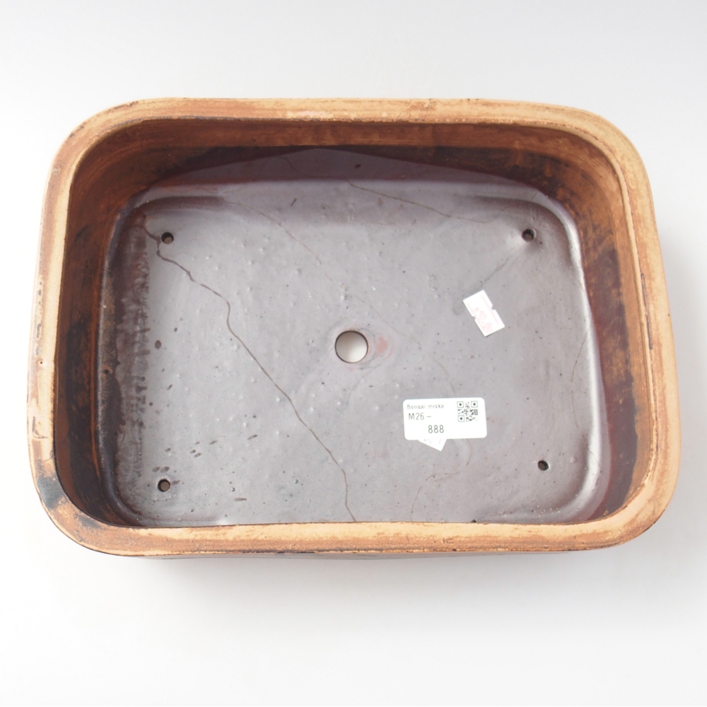 Ceramiczna miska na bonsai 28 x 20,5 x 7,5 cm, brązowa