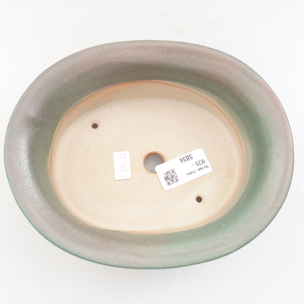 Ceramiczna miska bonsai 19,5 x 16 x 6,5 cm, kolor zielony