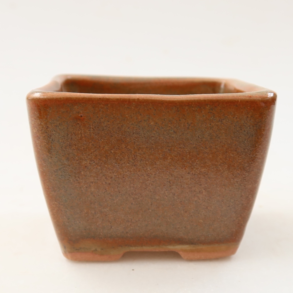 Ceramiczna miseczka do bonsai 6,5 x 6,5 x 5 cm, kolor brązowy