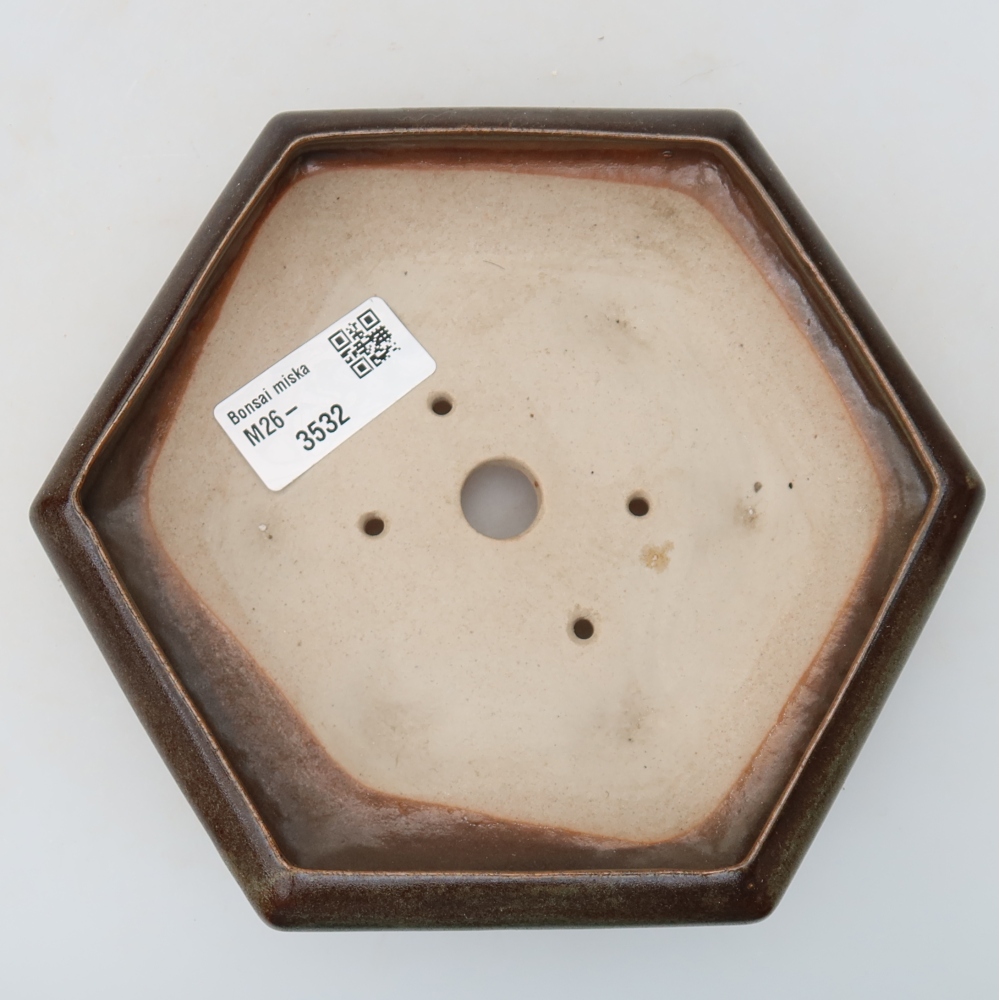 Ceramiczna miska do bonsai 17 x 15 x 4 cm, kolor brązowy