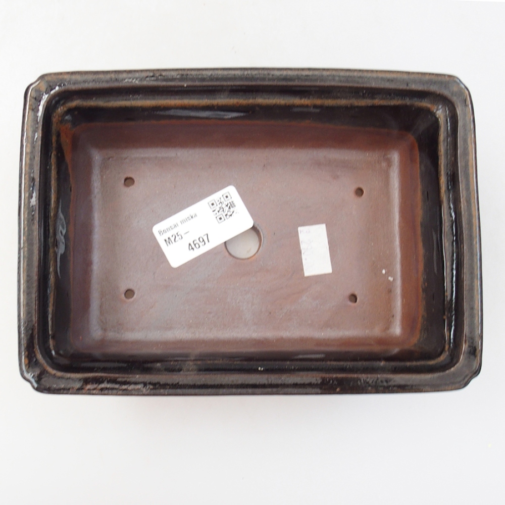 Ceramiczna miska bonsai 15,5 x 12 x 5,5 cm, kolor czarny
