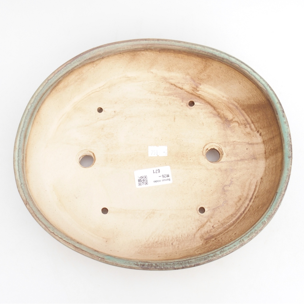 Ceramiczna miska do bonsai 28,5 x 25 x 6 cm, zielona