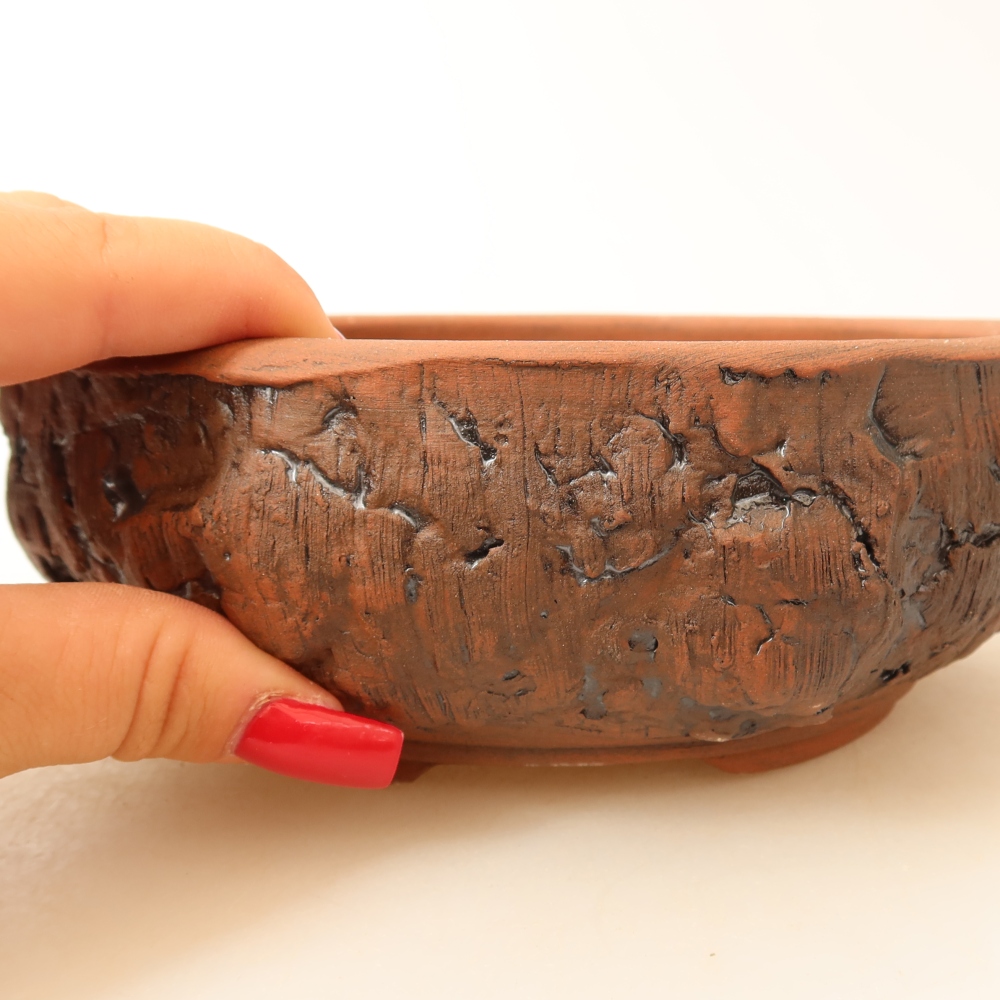 Ceramiczna miska do bonsai 17 x 17 x 6 cm, kolor brązowy