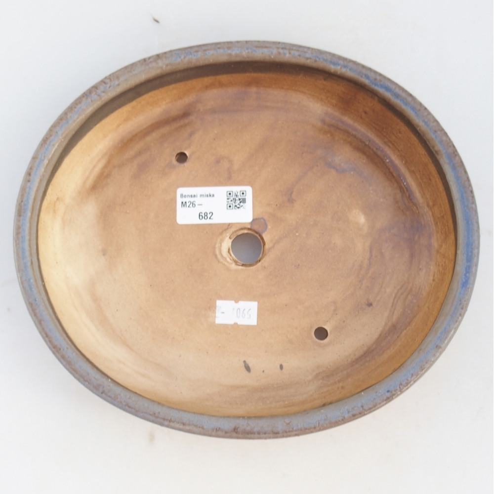 Ceramiczna miska do bonsai 23 x 20 x 4,5 cm, kolor niebieski