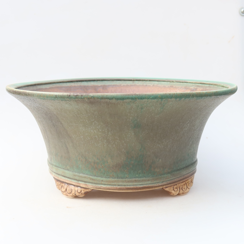 Ceramiczna miska do bonsai 31,5 x 31,5 x 14,5 cm, kolor zielony