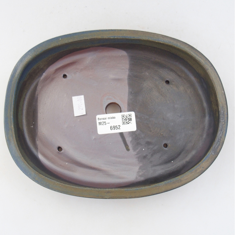 Ceramiczna miska do bonsai 22 x 16,5 x 4,5 cm, kolor niebieski