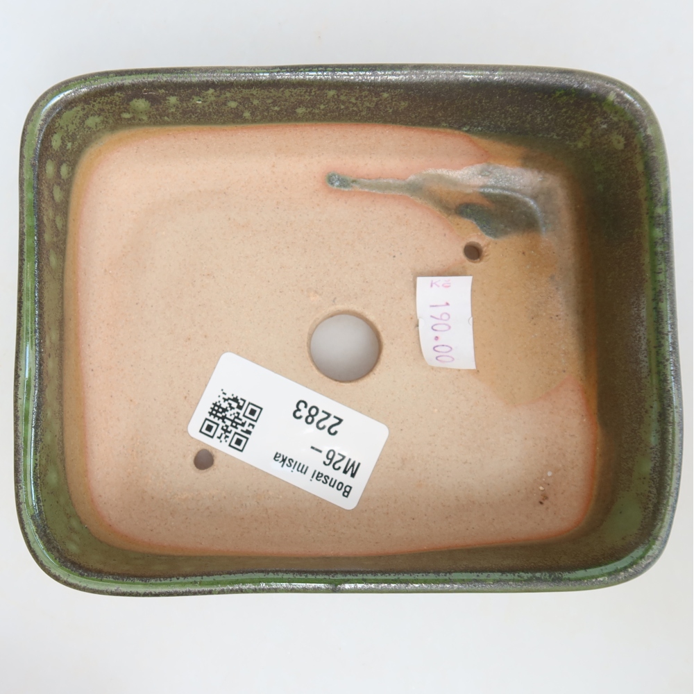 Ceramiczna miska do bonsai 12,5 x 9,5 x 4 cm, kolor zielony
