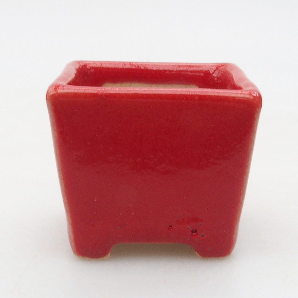 Mini miska bonsai  3,5 x 3,5 x 3 cm, kolor czerwony