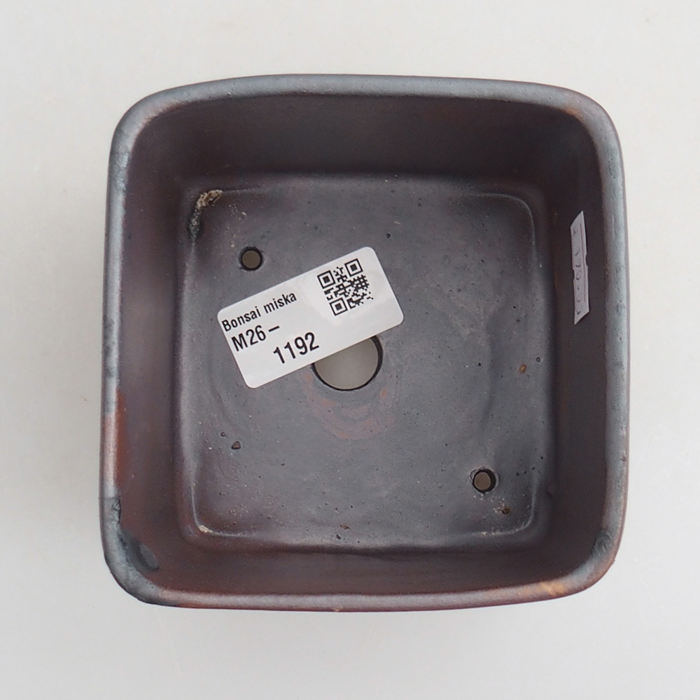 Ceramiczna miska do bonsai 10 x 10 x 8 cm, kolor metaliczny