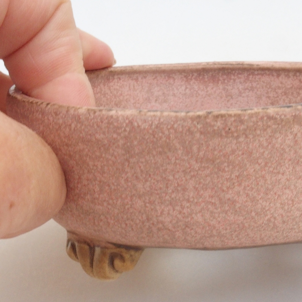 Ceramiczna miska do bonsai 10,5 x 10,5 x 4,5 cm, kolor różowy